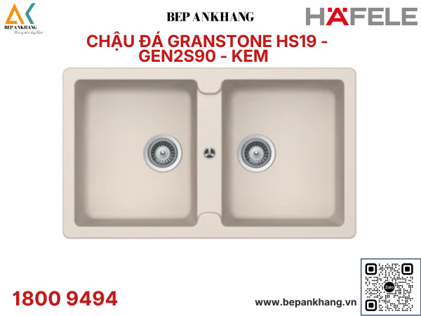 CHẬU ĐÁ GRANSTONE HAFELE MÀU KEM HS19 - GEN2S90 570.36.400